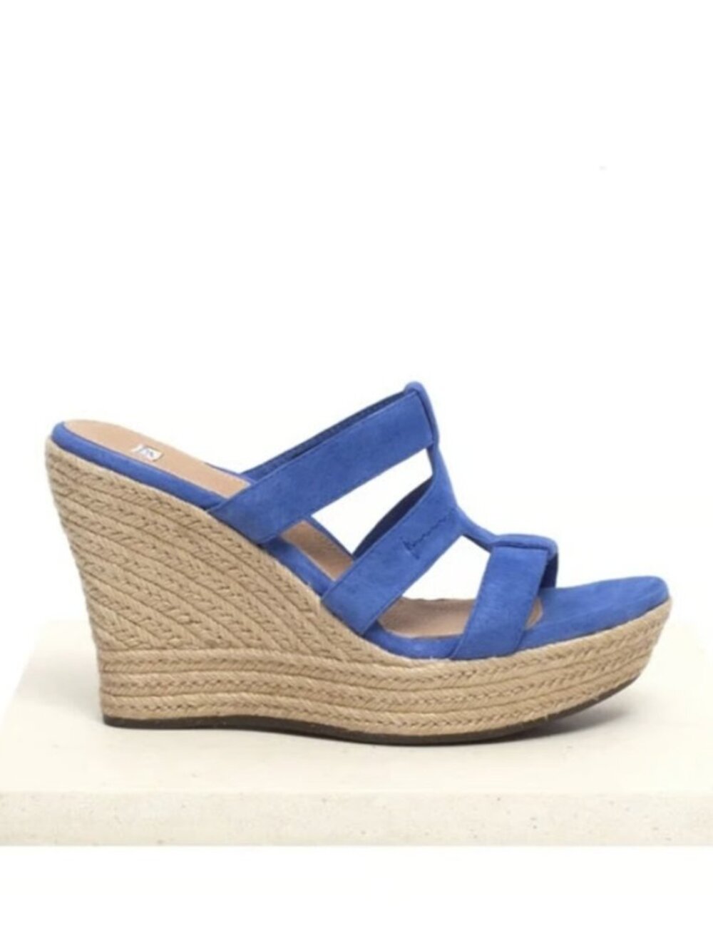 UGG Tawnie Suede Platform Espadrille Wedge Sandals Blue ( 7 )